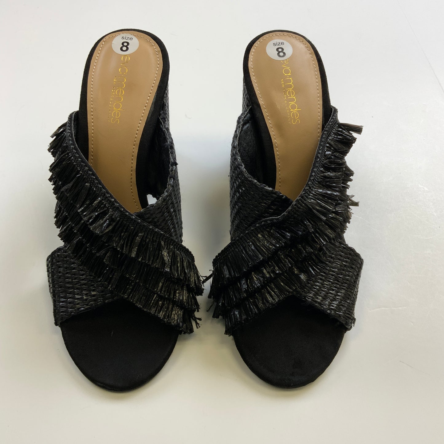 Sandals Heels Block By Eva Mendes In Black, Size: 8