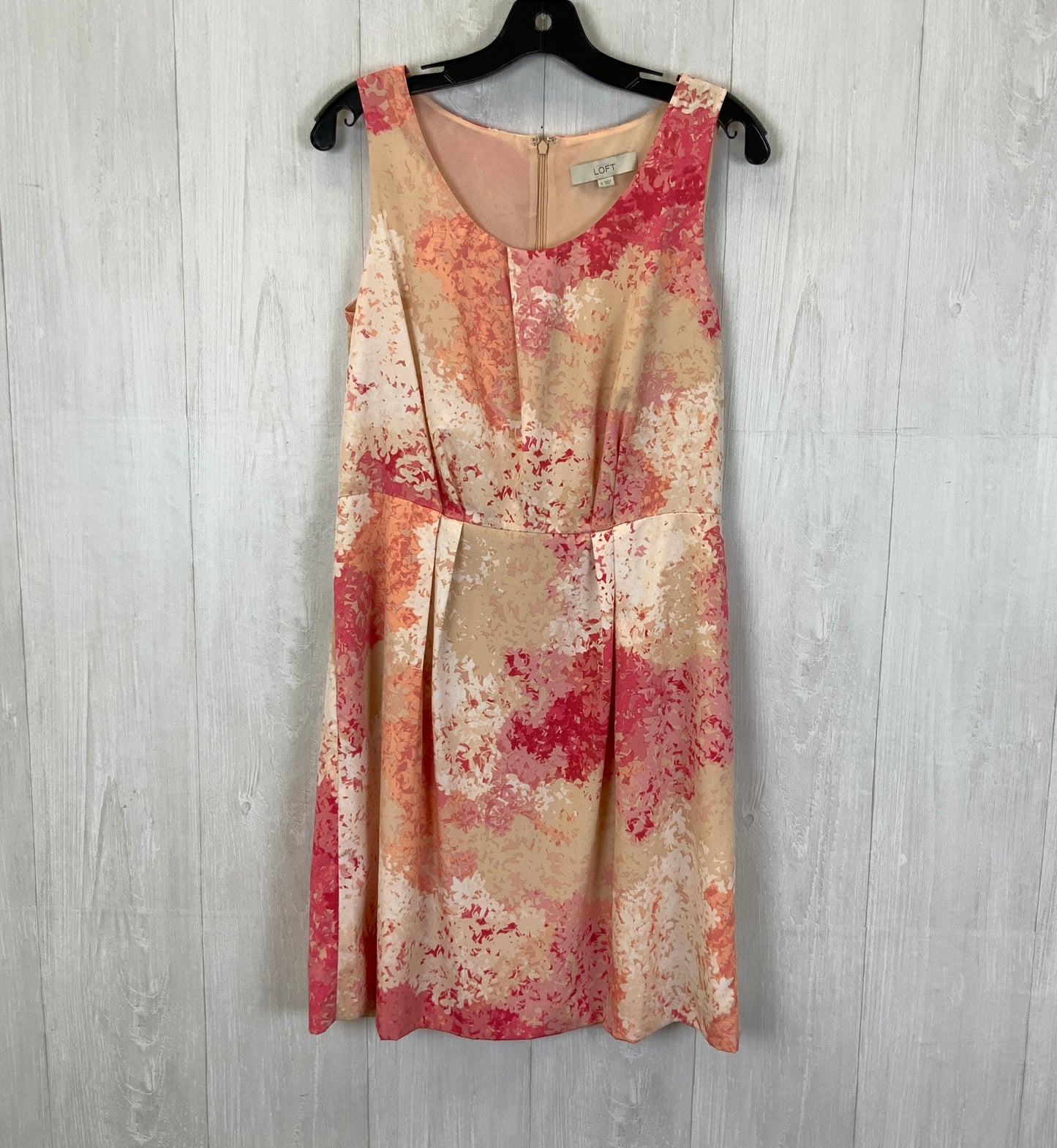 Orange & Pink Dress Casual Short Loft, Size M