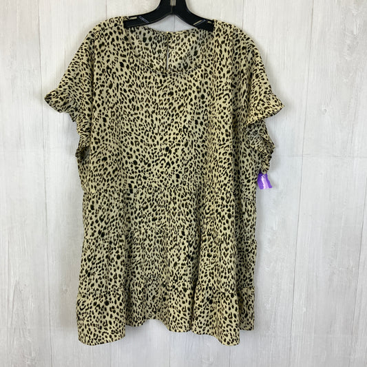 Black & Cream Top Short Sleeve Clothes Mentor, Size 1x