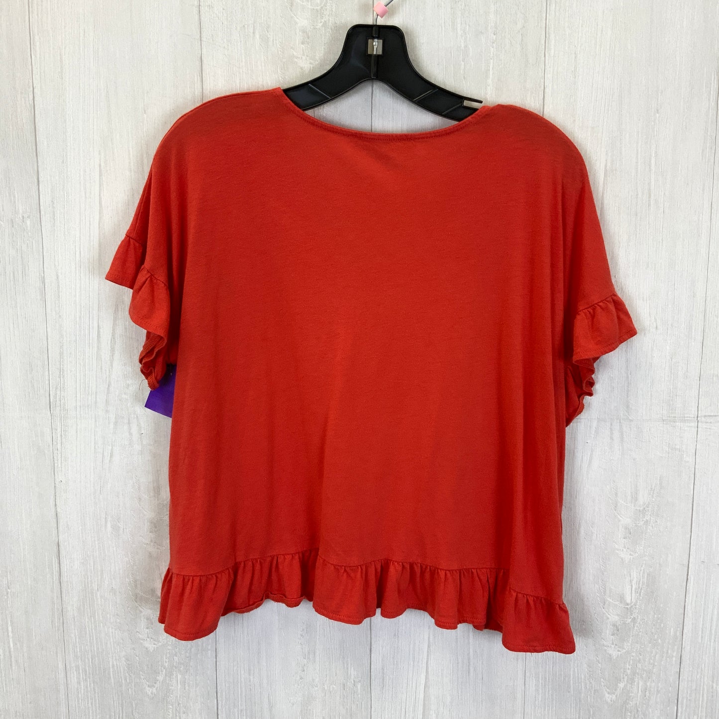 Orange Top Short Sleeve Basic Loft, Size M