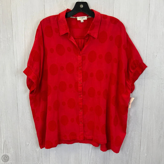Blouse Short Sleeve By Umgee In Red, Size: S
