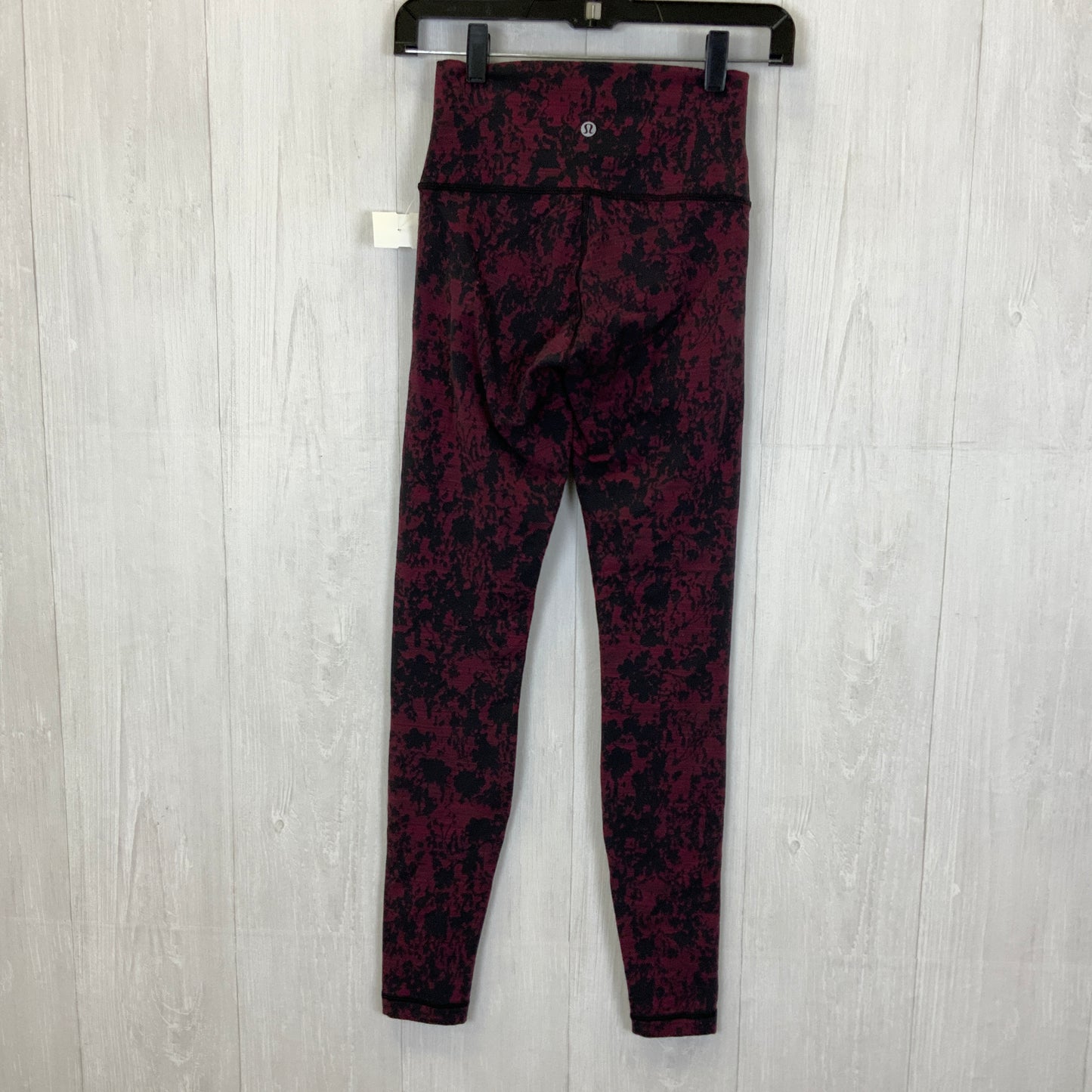 Athletic Leggings By Lululemon In Black & Red, Size: 4