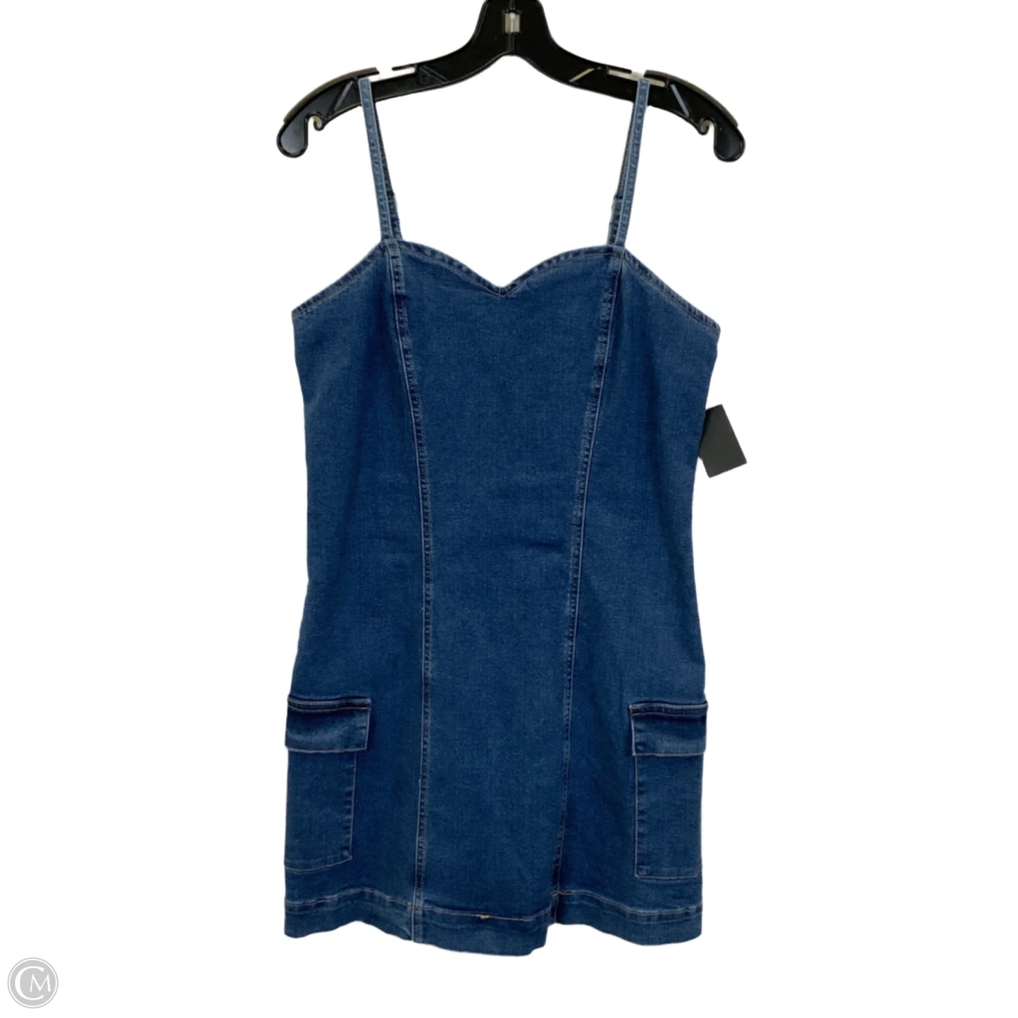 Dress Casual Short By Celebrity Pink In Blue Denim, Size: M