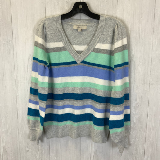 Sweater By Loft In Blue & Grey, Size: M