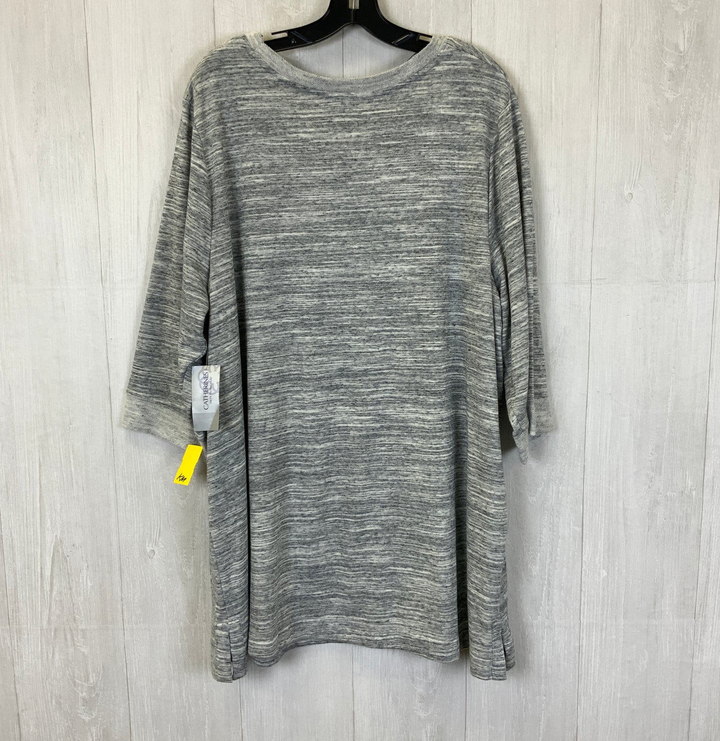 Top 3/4 Sleeve By Catherines In Grey, Size: 2x