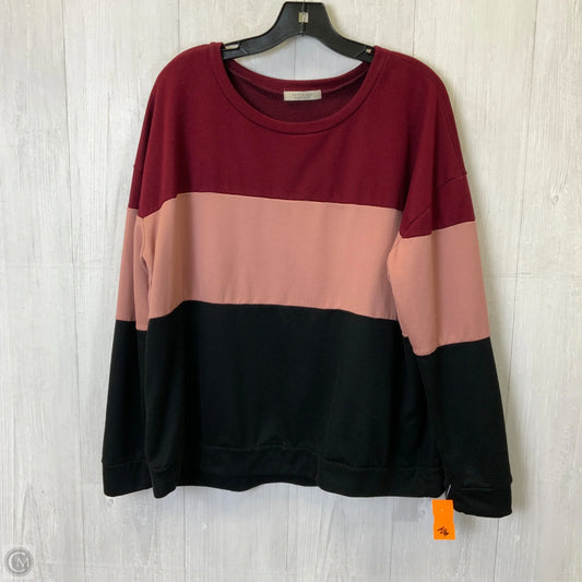 Top Long Sleeve By Active Usa In Maroon, Size: 1x