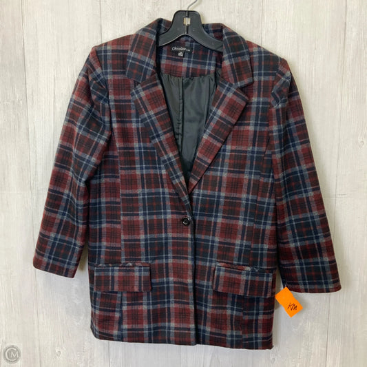 Blazer By Clothes Mentor In Plaid Pattern, Size: M