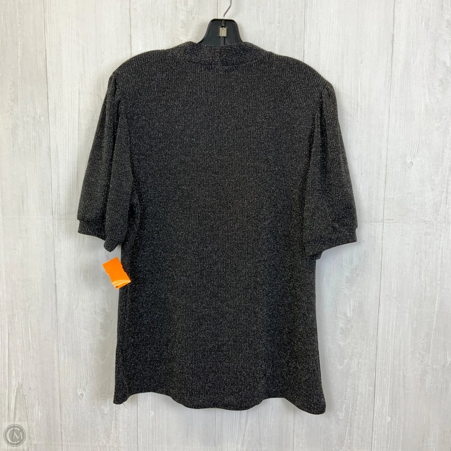 Top Short Sleeve By Olivia Blu In Black & Silver, Size: Xl