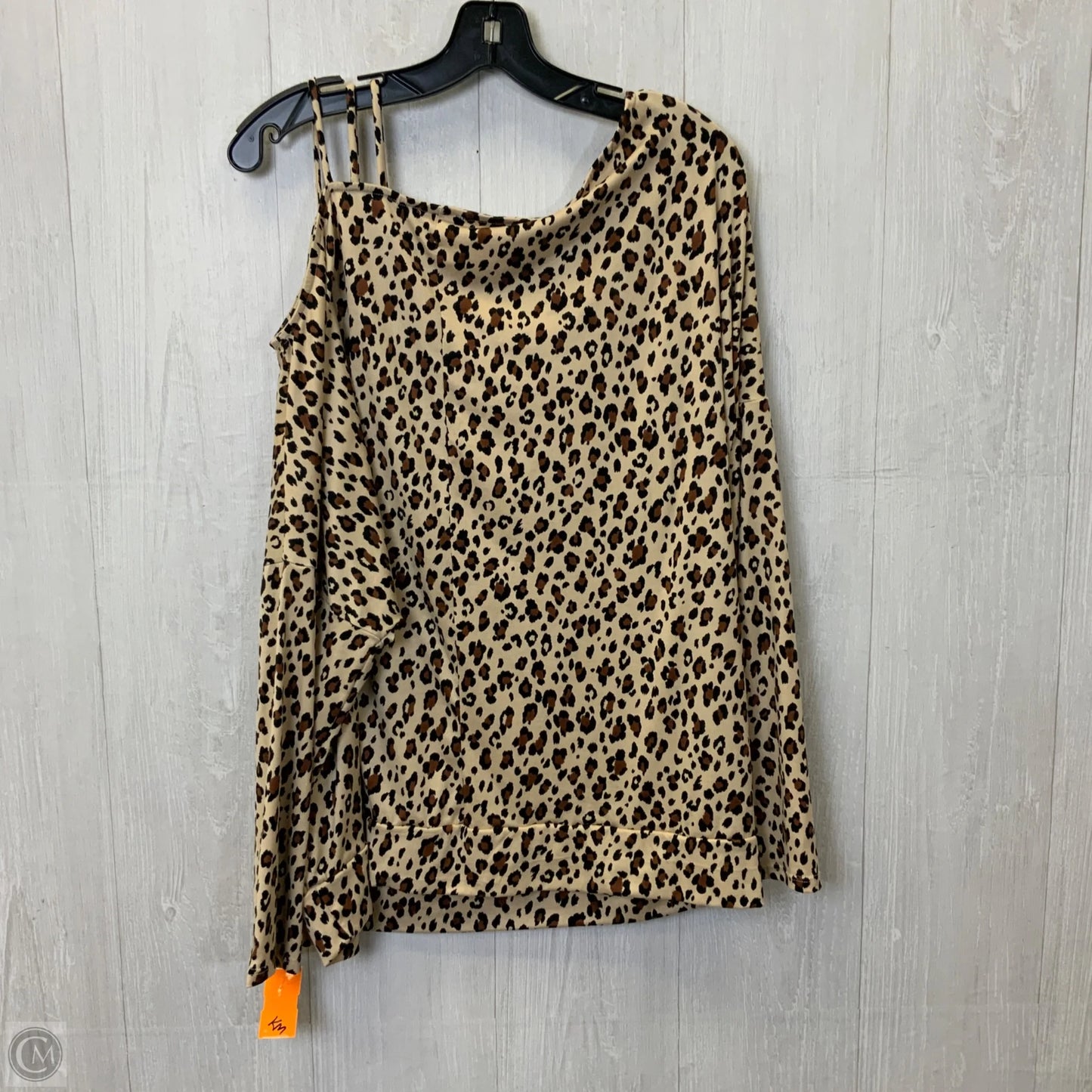 Top Long Sleeve Basic By White Birch In Leopard Print, Size: 2x