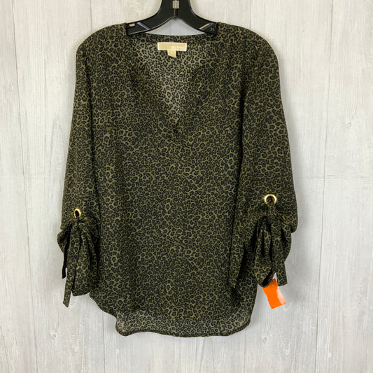 Top Long Sleeve By Michael By Michael Kors In Green, Size: M