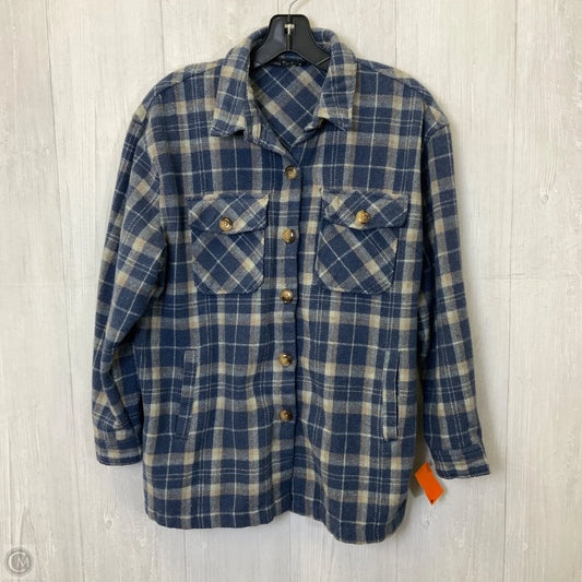 Blouse Long Sleeve By Knapp Studio In Plaid Pattern, Size: S