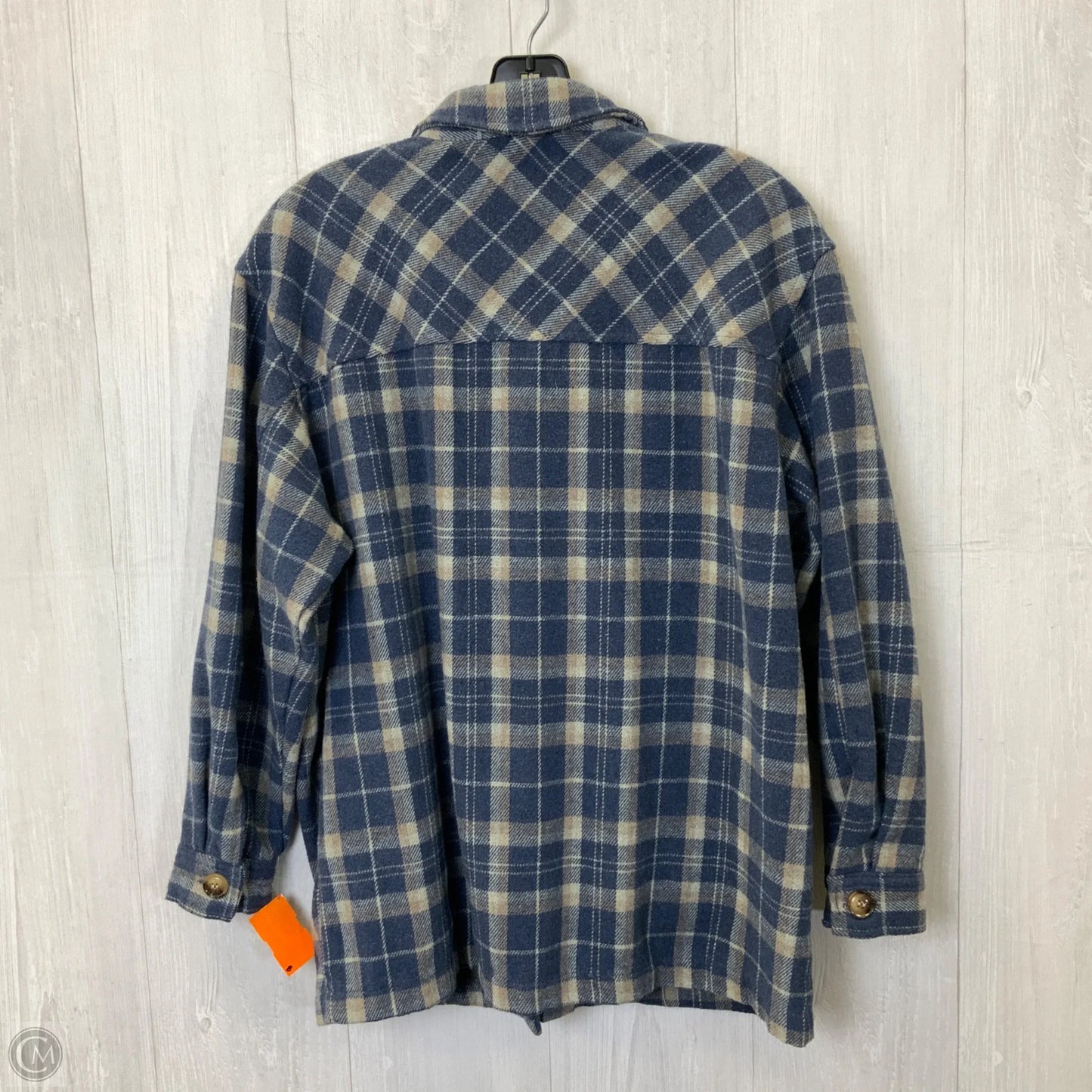 Blouse Long Sleeve By Knapp Studio In Plaid Pattern, Size: S