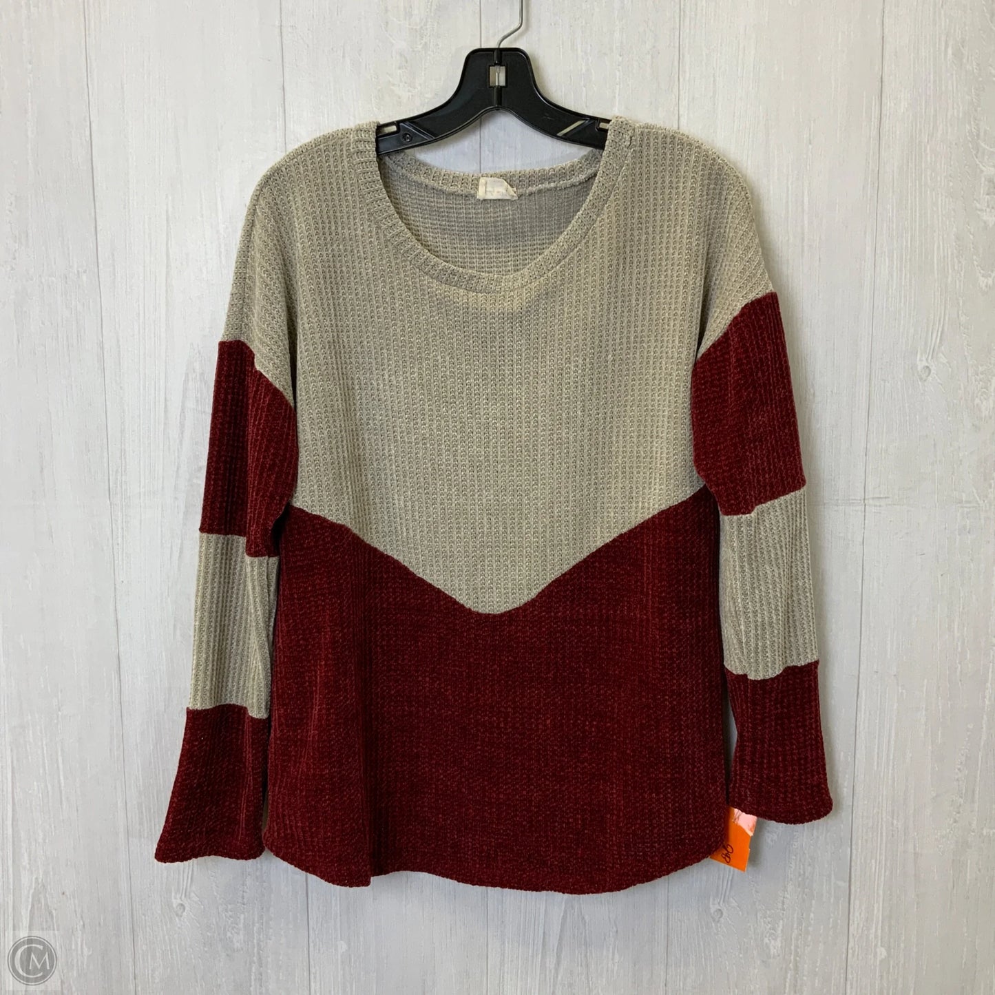 Top Long Sleeve By Lovely Melody In Red & Tan, Size: S