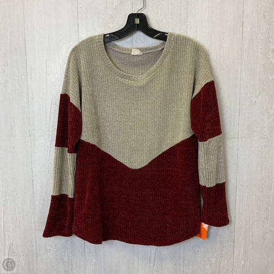 Top Long Sleeve By Lovely Melody In Red & Tan, Size: S