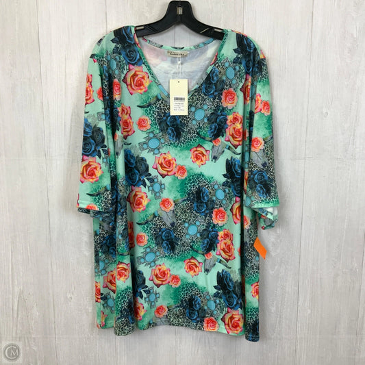 Top Short Sleeve Basic By Clothes Mentor In Multi-colored, Size: 3x