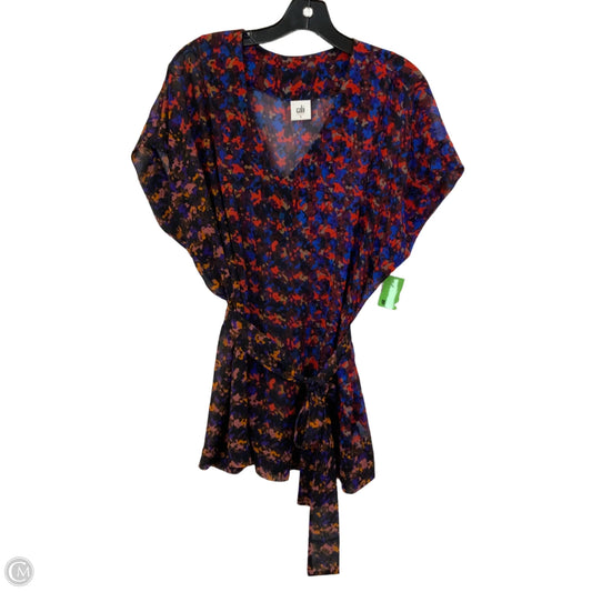 Top Short Sleeve By Cabi In Blue & Red, Size: L