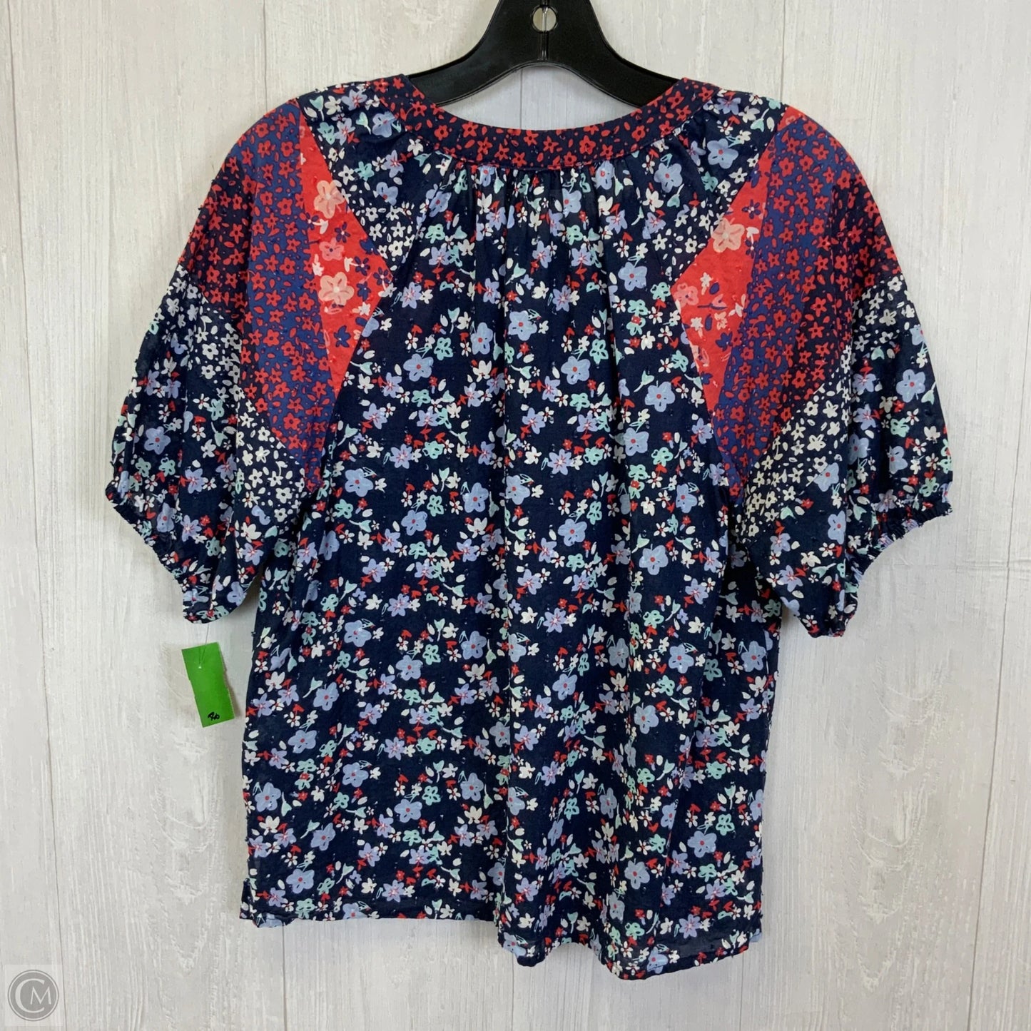 Top Short Sleeve By Loft In Blue & Red, Size: S