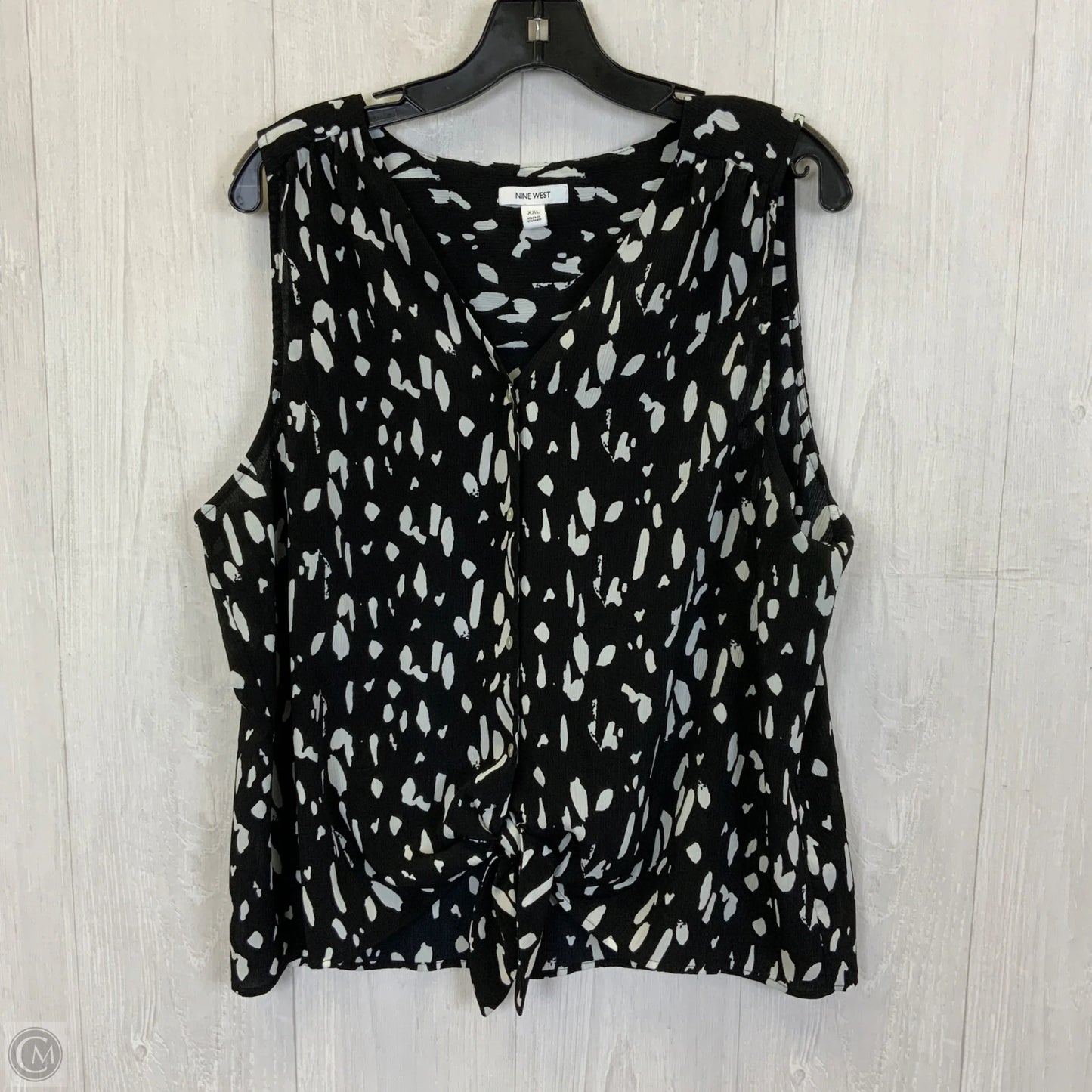 Top Sleeveless By Nine West Apparel In Black & White, Size: Xxl