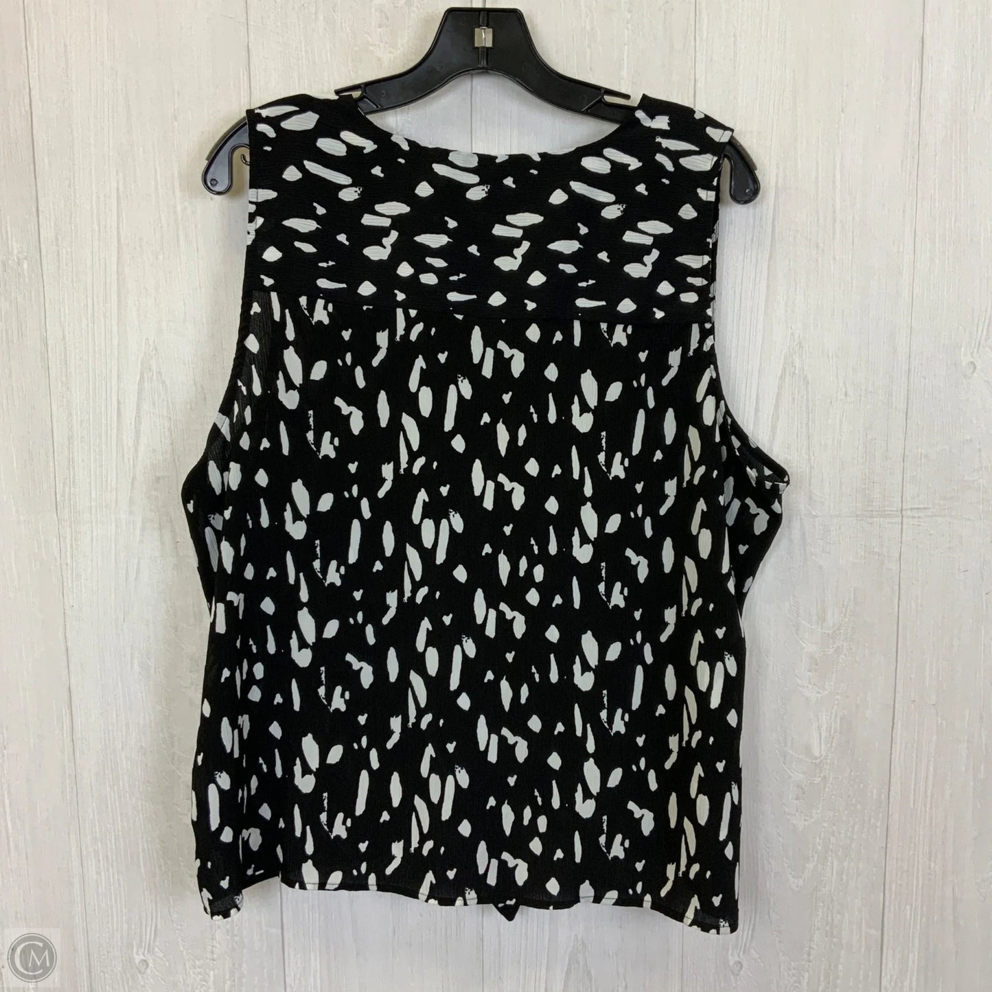 Top Sleeveless By Nine West Apparel In Black & White, Size: Xxl