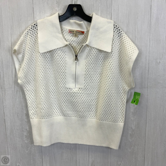 Sweater Short Sleeve By Clothes Mentor In Cream, Size: Xl