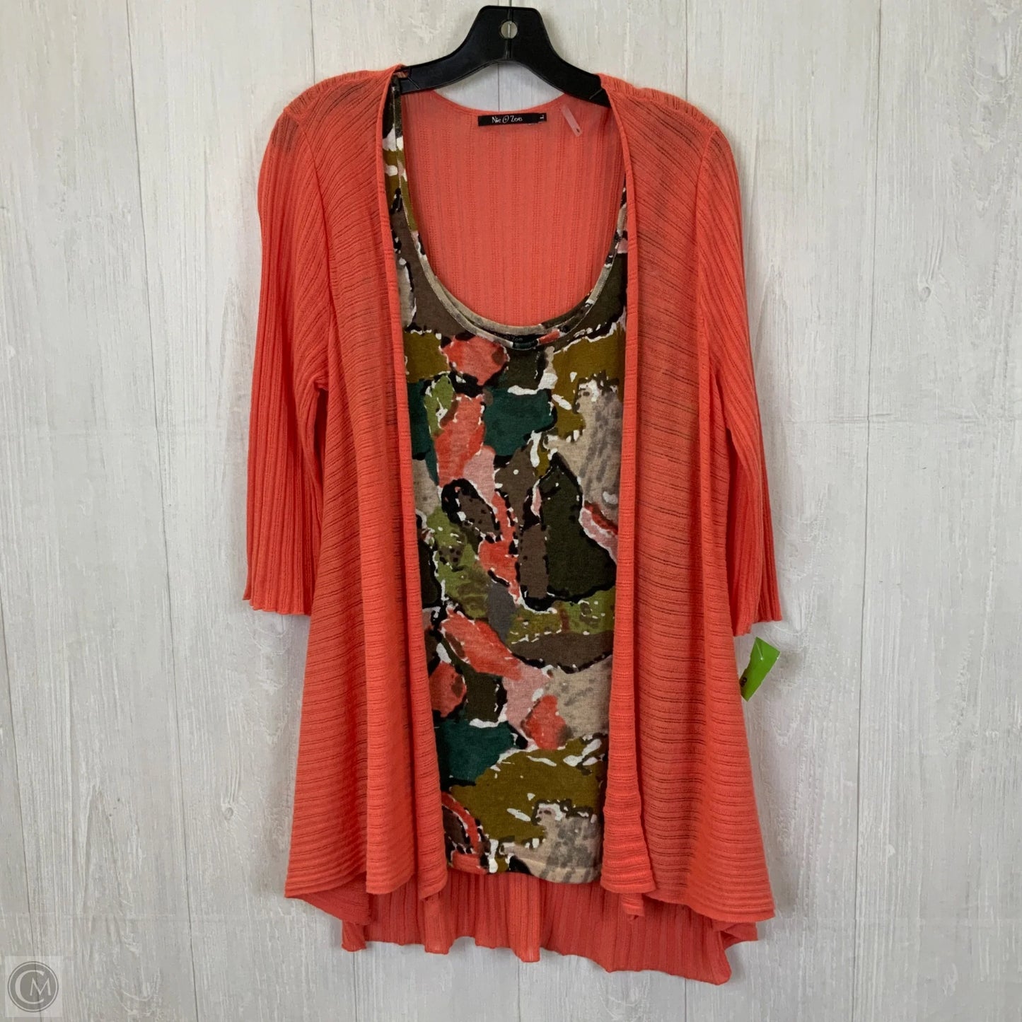 Sweater 2pc By Nic + Zoe In Orange & Tan, Size: L