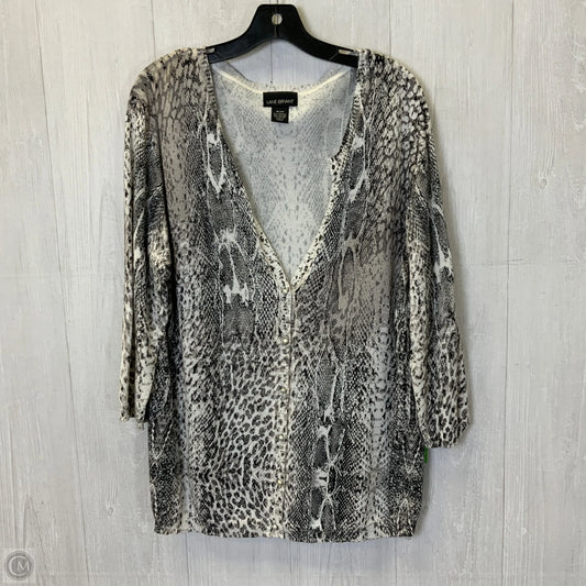 Cardigan By Lane Bryant In Snakeskin Print, Size: 2x