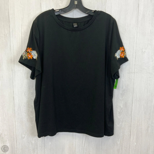 Top Short Sleeve Basic By Shein In Black, Size: 3x