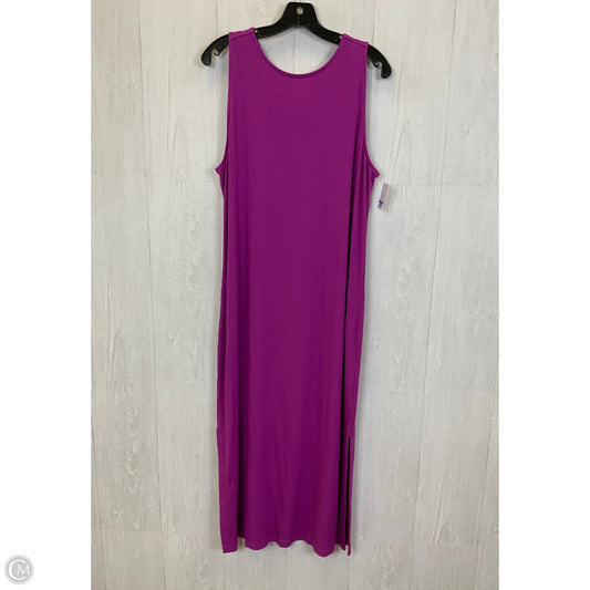 Dress Casual Midi By Loft In Purple, Size: L