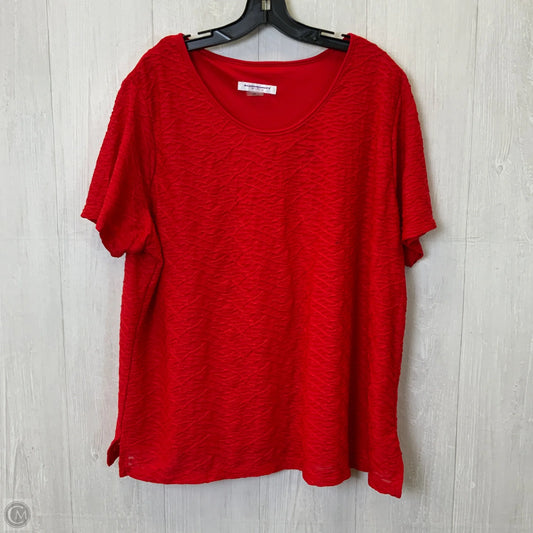 Top Short Sleeve By Allison Daley In Red, Size: 2x