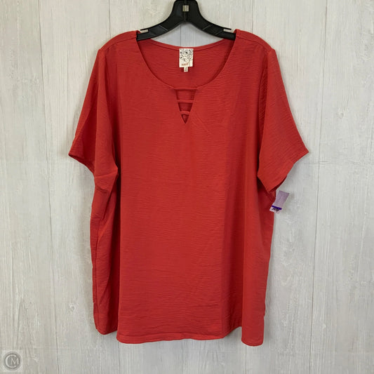Top Short Sleeve By Naif In Coral, Size: 3x