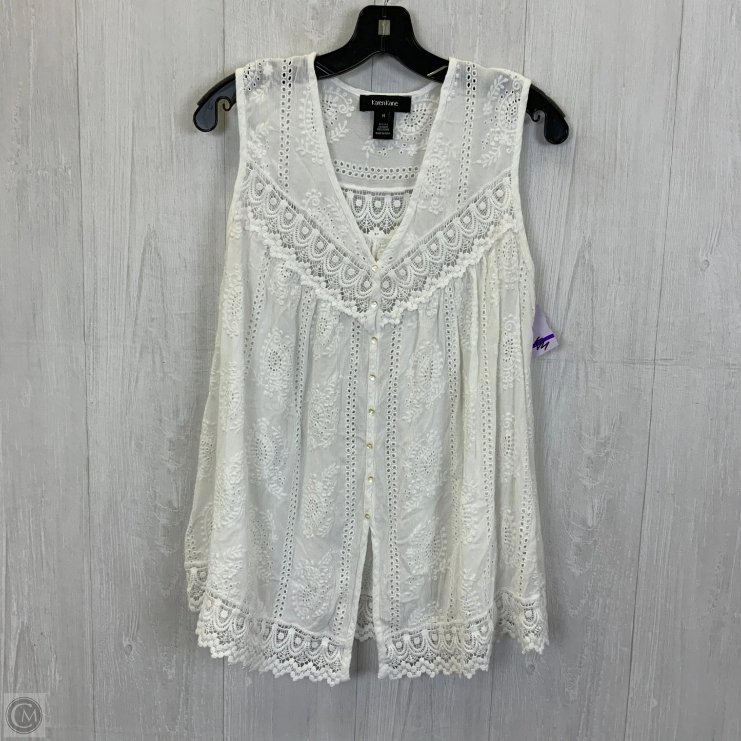 Top Sleeveless By Karen Kane In White, Size: M
