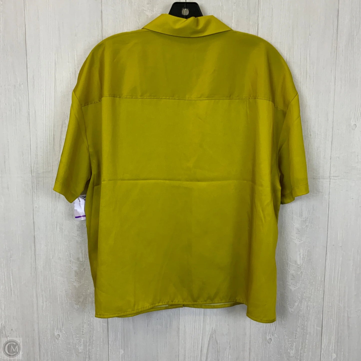 Blouse Short Sleeve By Express In Chartreuse, Size: L