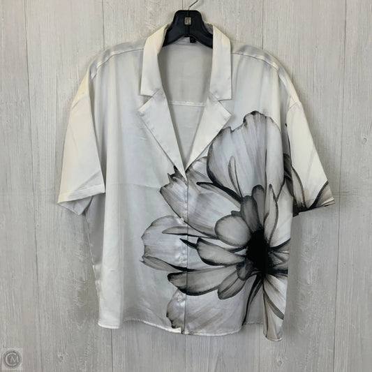 Blouse Short Sleeve By Express In White, Size: L