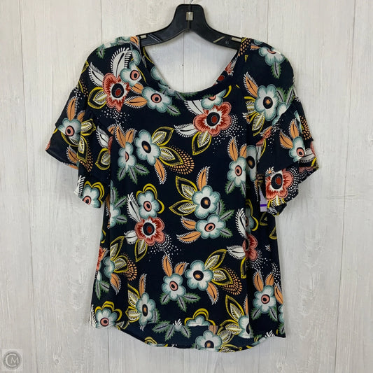 Top Short Sleeve By Loft In Navy, Size: Xs