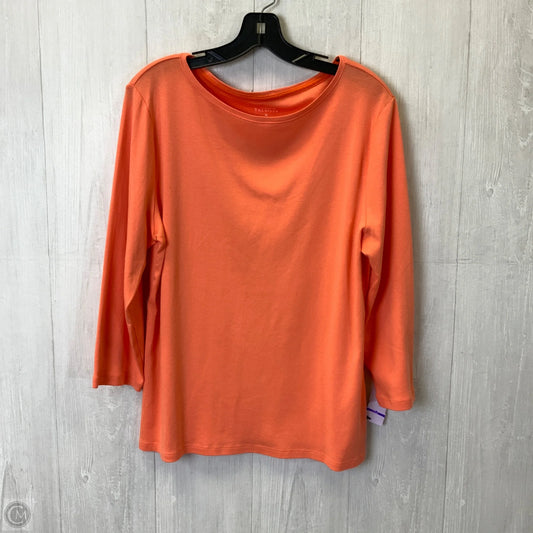 Top 3/4 Sleeve Basic By Talbots In Orange, Size: Xl
