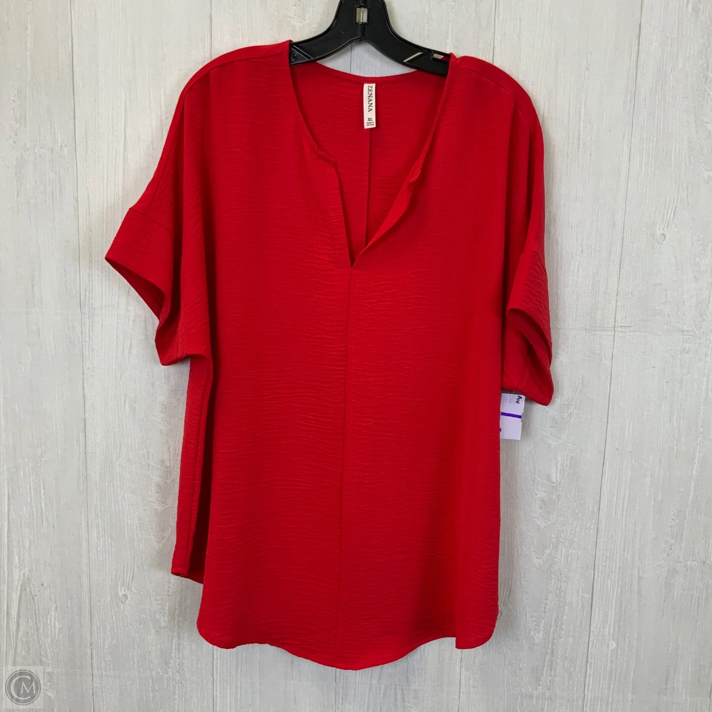 Top Short Sleeve By Zenana Outfitters In Red, Size: Xl