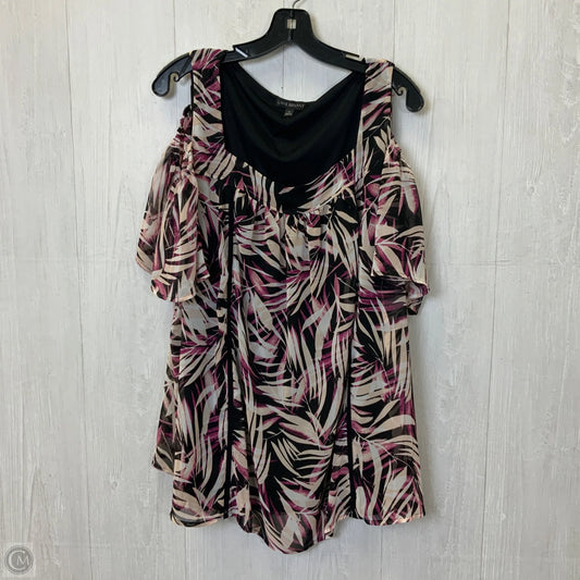 Top Short Sleeve By Lane Bryant In Black & Purple, Size: 2x