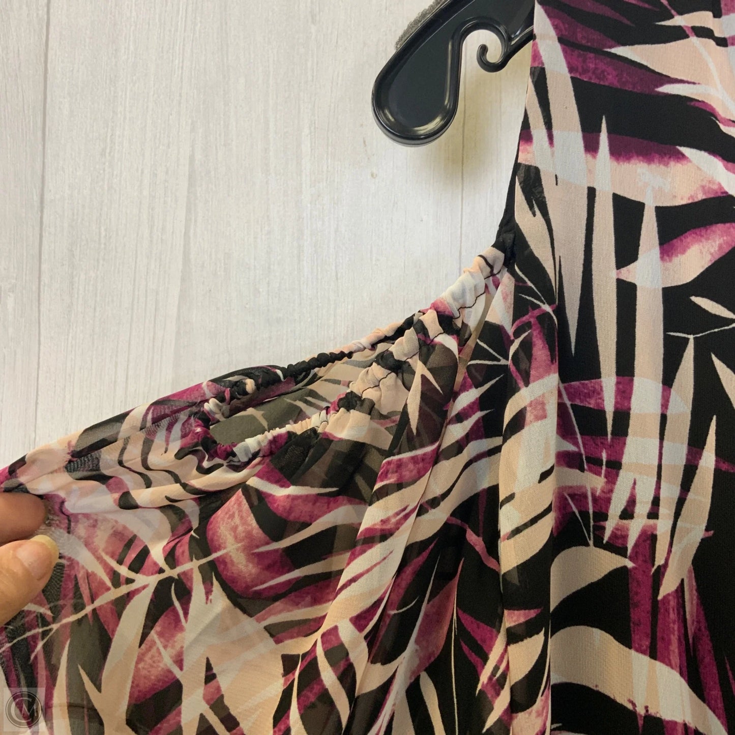 Top Short Sleeve By Lane Bryant In Black & Purple, Size: 2x