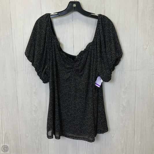 Top Short Sleeve By Morgan Taylor In Black & White, Size: 2x