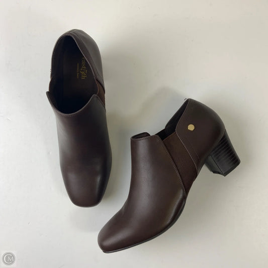 Boots Ankle Heels By East 5th In Brown, Size: 9.5