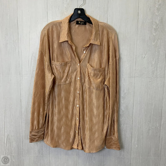 Blouse Long Sleeve By Clothes Mentor In Beige, Size: M
