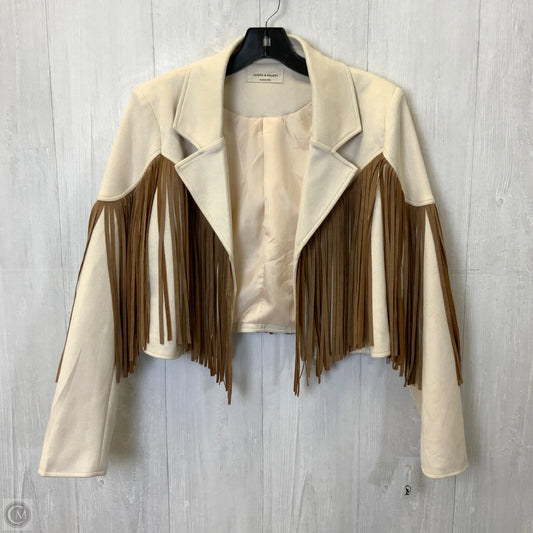 Blazer By Clothes Mentor In Brown & Cream, Size: S