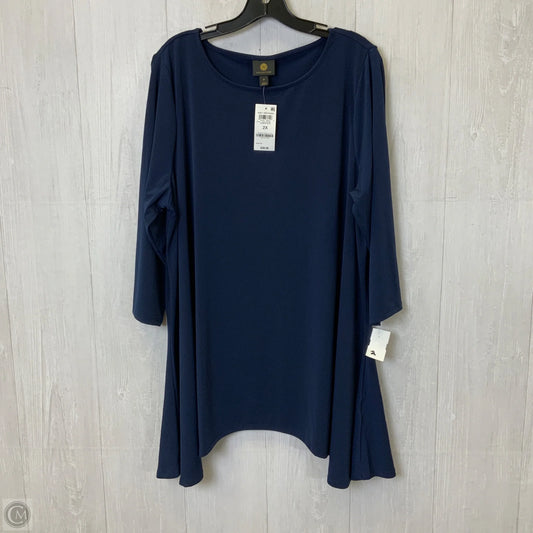 Top 3/4 Sleeve By Jm Collections In Navy, Size: 2x