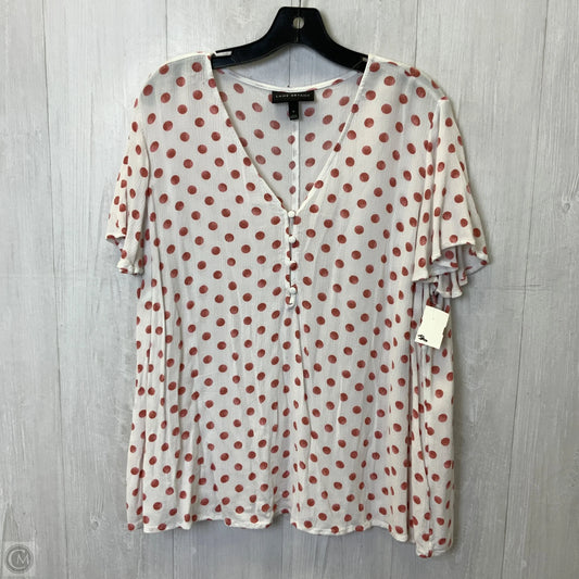 Top Short Sleeve By Lane Bryant In Pink & White, Size: 2x