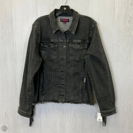 Jacket Denim By Clothes Mentor In Black Denim, Size: Xl