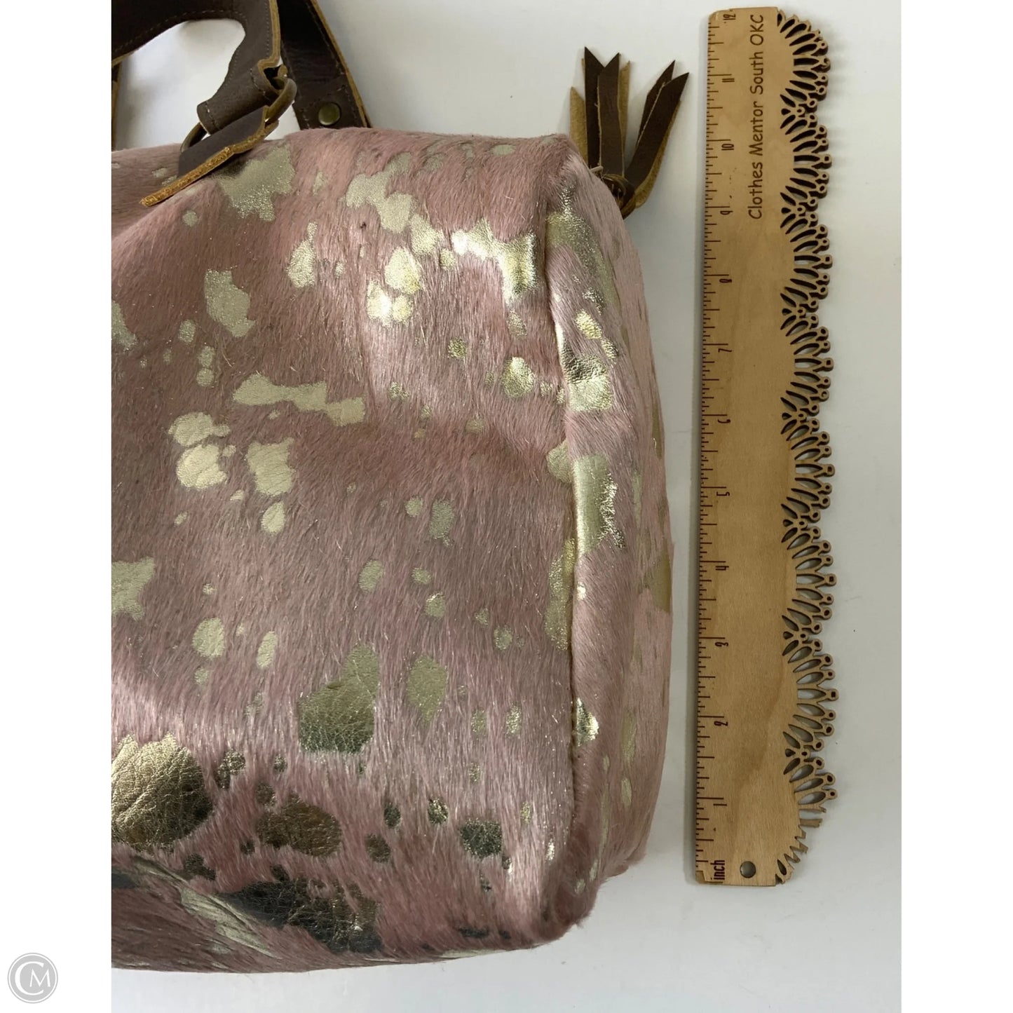 Handbag Leather By Clothes Mentor, Size: Medium