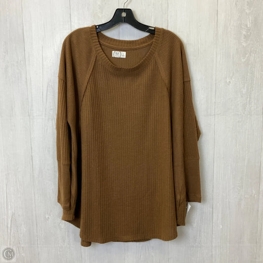 Top Long Sleeve By Maurices In Brown, Size: 1x
