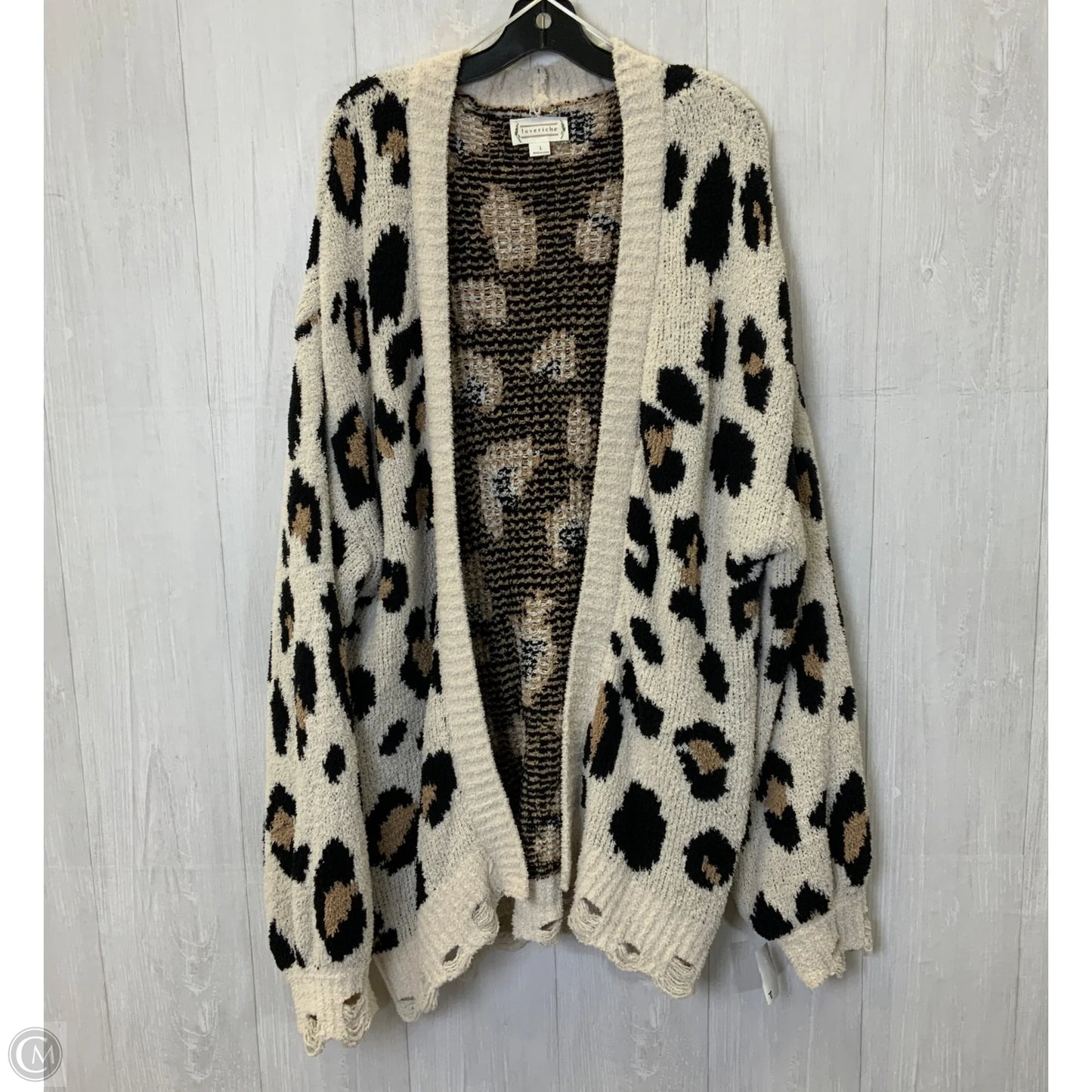 Sweater Cardigan By Loveriche In Leopard Print, Size: L
