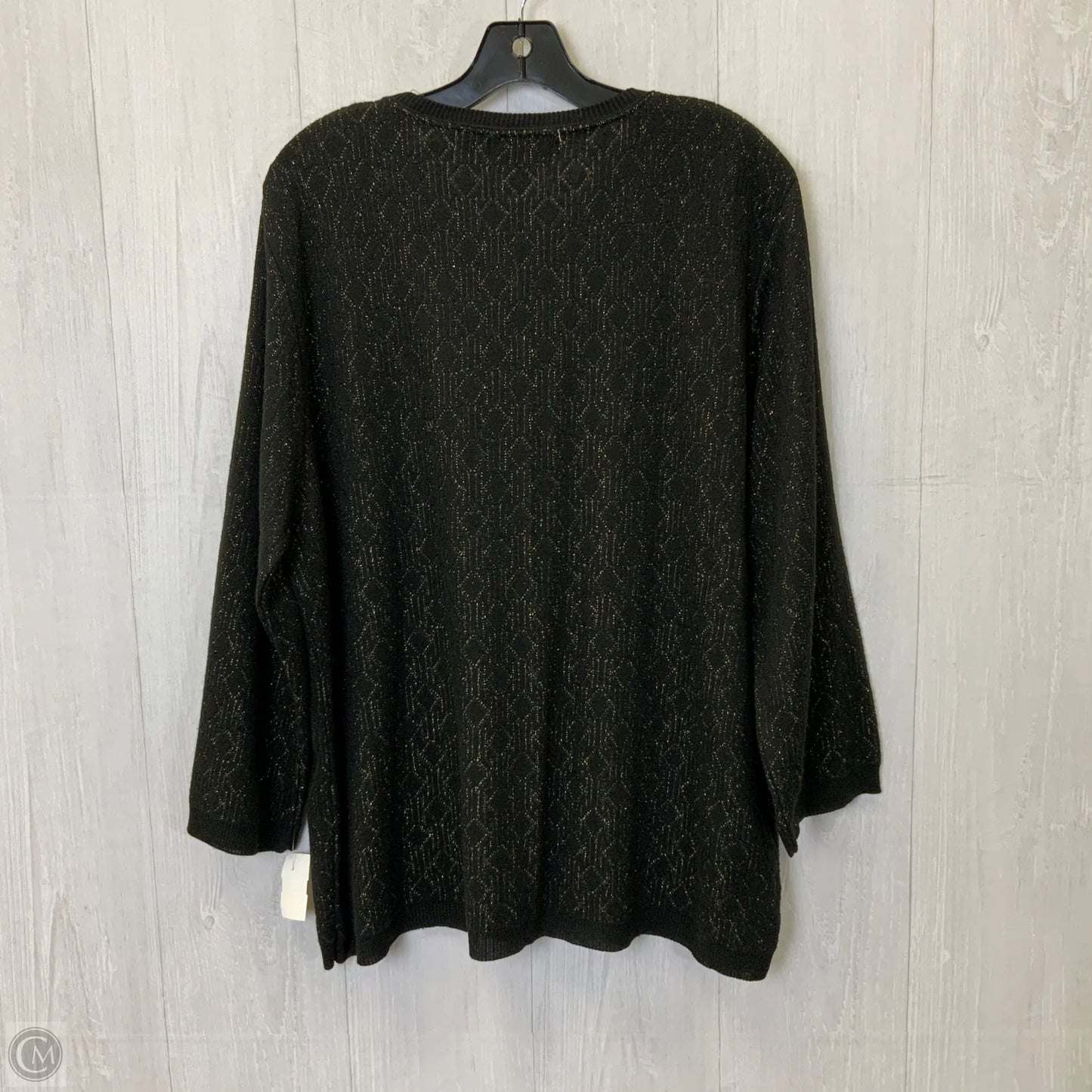 Sweater By Alfred Dunner In Black & Gold, Size: 3x