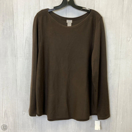 Top Long Sleeve By Chicos In Brown, Size: L
